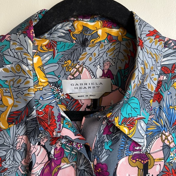 Gabriela Hearst Silk Printed Button Down Blouse - Picture 2 of 5